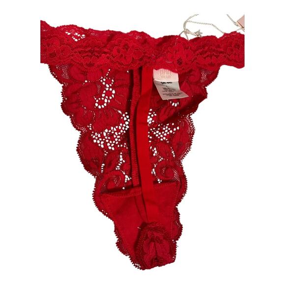 We are HAH / Free People NWT String Me A Thong Panty Panties Siren Red L - Picture 5 of 6